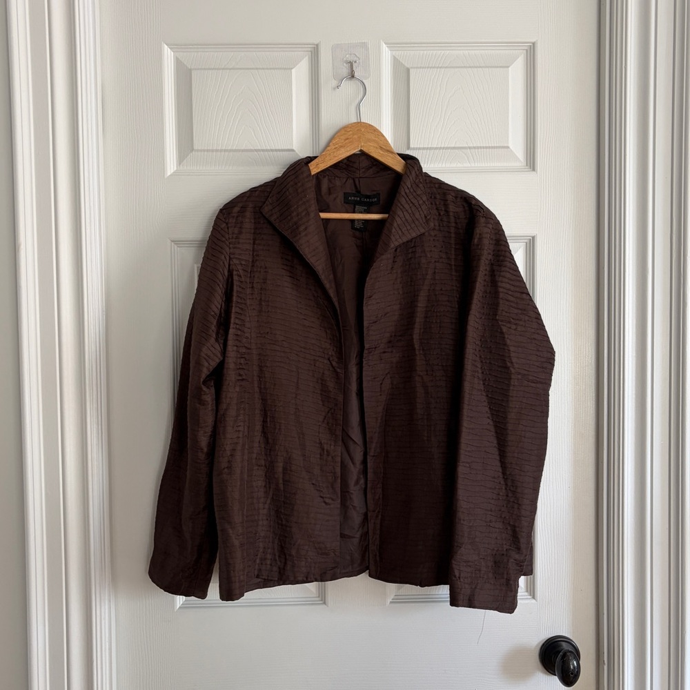 Anne Carson Pure Silk Brown Blazer